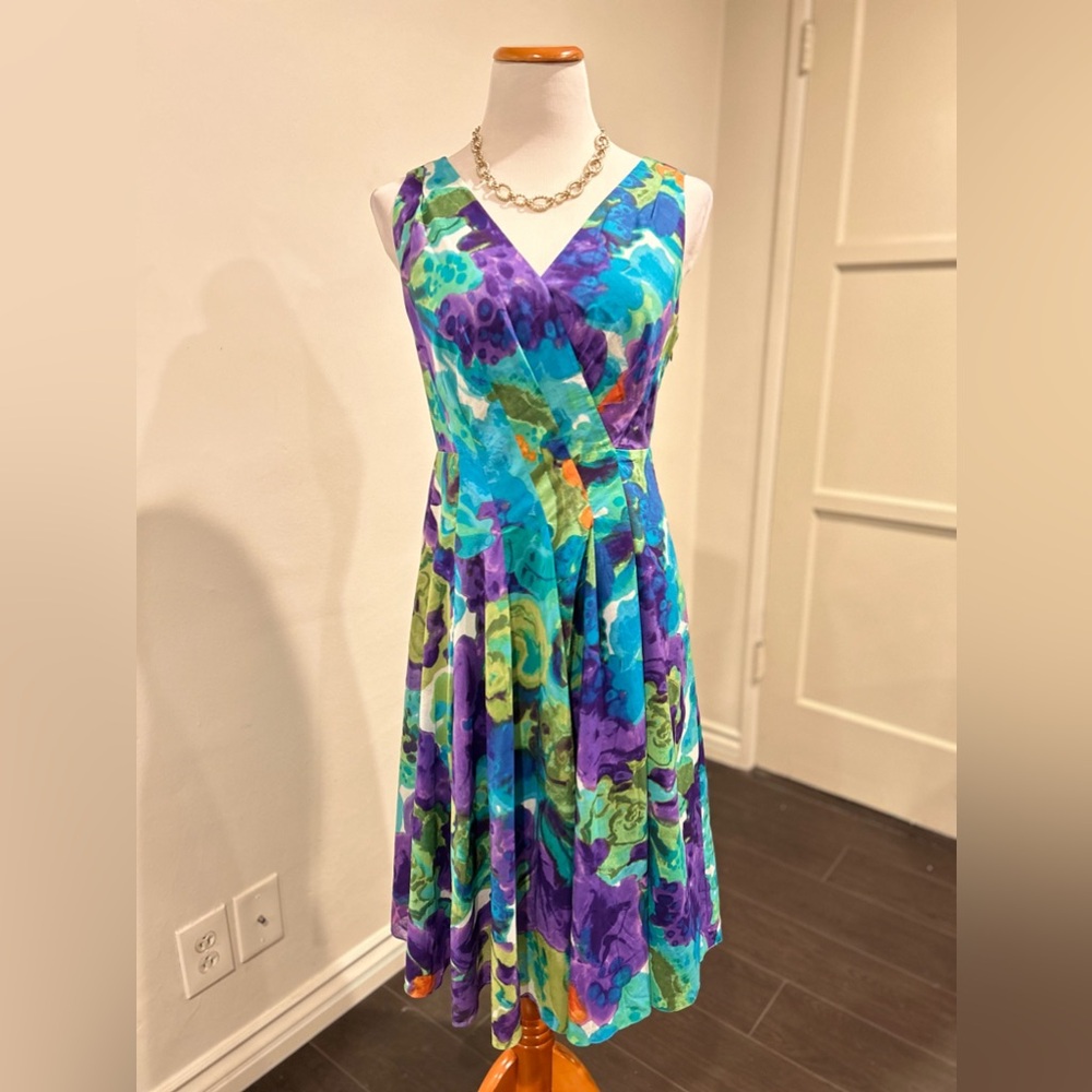 Jones NY NWT Size 10P Floral Abstract Summer Dress